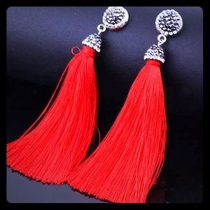 🆕RED BOHO CHÍC TASSEL EARRINGS